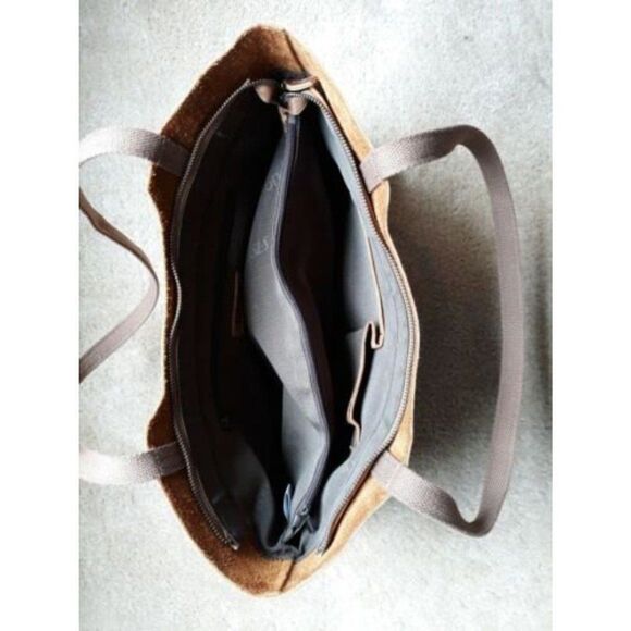 S-ZONE Genuine Leather Tote Shoulder Bag Women Handbag Distressed Light Brown